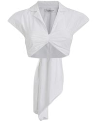 Philosophy Di Lorenzo Serafini - Tie Fastened Cropped Blouse - Lyst