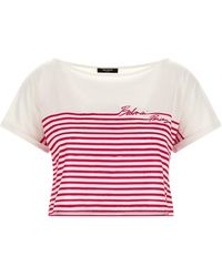 Balmain - Mariniere Cropped T-Shirt - Lyst