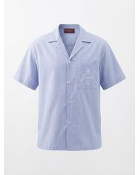 Gucci - Thin Striped Poplin Bowling Shirt - Lyst