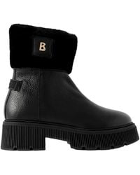 Bogner - Turin 6 Shearling-Trimmed Textured-Leather Ankle Boots - Lyst