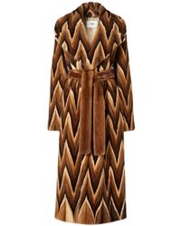 Fendi - Mink Chevron Coat - Lyst