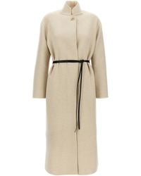Fabiana Filippi - Single-Breasted Belted Coat - Lyst