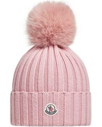 Moncler - Wool Beanie With Pom Pom - Lyst