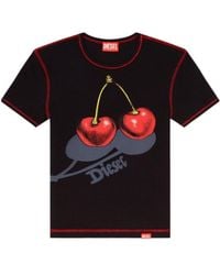 DIESEL - Cherry Print T-Shirt - Lyst