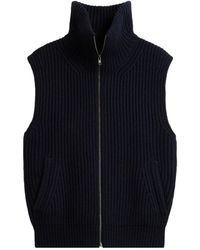 Soeur - Ribbed Zip-Up Sleeveless Knit Vest - Lyst