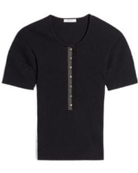 Lemaire - Henley Ribbed Knitted Top - Lyst