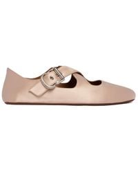 Alaïa - Crossed Strap Ballet Flats - Lyst