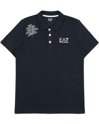 EA7 - Logo Printed Polo Shirt - Lyst