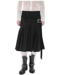 Ann Demeulemeester - Helma Belted Pleated Midi Skirt - Lyst