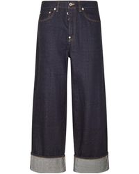 KENZO - Turn Up Wide Fit Jeans - Lyst
