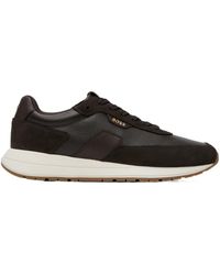 BOSS - Logo-Plaque Panelled Sneakers - Lyst