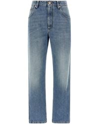 Brunello Cucinelli - Logo Patch Straight Leg Jeans - Lyst