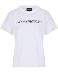 Emporio Armani - Logo Printed Crewneck T-Shirt - Lyst
