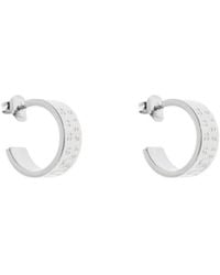 MM6 by Maison Margiela - Logo Engraved Hoop Earrings - Lyst