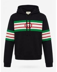 Gucci - Interlocking G Print Hooded Sweatshirt - Lyst
