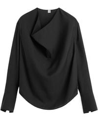 TOTEME - Totême Draped Curved Hem Blouse - Lyst