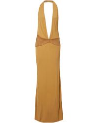 Christopher Esber - Suede-Trimmed Jersey Gown - Lyst