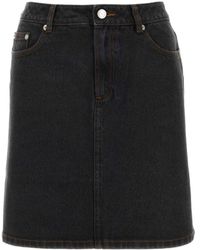 A.P.C. - Standard A-Line Denim Miniskirt - Lyst