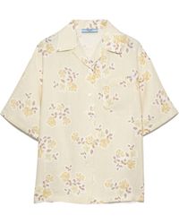 Prada - Floral Print Old Linen Shirt - Lyst