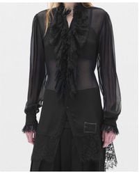 Ann Demeulemeester - Lace Ruffled Barah Long Comfort Shirt - Lyst