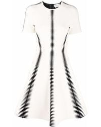 McQueen - Spine Jacquard-Pattern Flared Mini Dress - Lyst