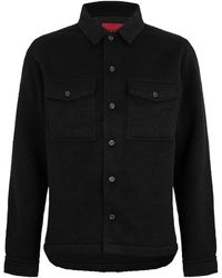BOSS - Wool-Blend Overshirt With Spread Collar - Lyst