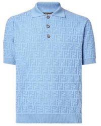 Fendi - Ff Short Sleeved Knitted Polo Shirt - Lyst