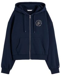Tommy Hilfiger - Logo Embroidery Zip-Thru Hoody - Lyst