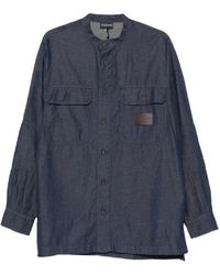 Emporio Armani - Logo Patch Button-Up Shirt - Lyst