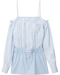 Alexander Wang - Striped Off-Shoulder Mini Dress - Lyst