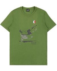 EA7 - Logo T-Shirt With Round Neck - Lyst