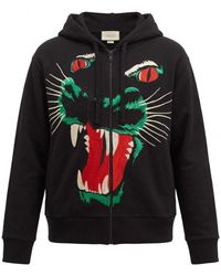 Gucci - Leopard Head Embroidered Hooded Casual Jacket - Lyst