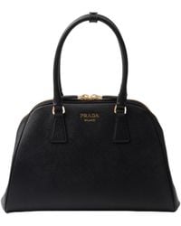 Prada - Saffiano Zipped Medium Tote Bag - Lyst
