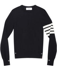 Thom Browne - 4-Bar Ribbed Crewneck Jumper - Lyst