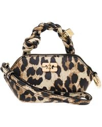 Ganni - Leopard Nano Bou Bag - Lyst