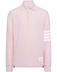 Thom Browne - Bar Long-Sleeved Polo Shirt - Lyst