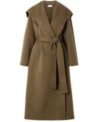 Altuzarra - Hooded Belted Wool-Blend Felt Coat - Lyst