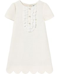 Self-Portrait - Ruffled-Trim Short-Sleeve Dress - Lyst