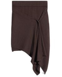 Lemaire - Buttoned Asymmetric Knitted Skirt - Lyst