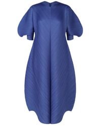 Pleats Please Issey Miyake - Pleated Balloon-Sleeve Dress - Lyst