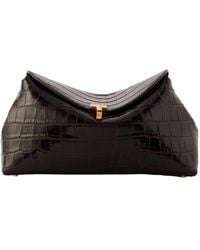 TOTEME - Totême T-Lock Foldover Top Clutch Bag - Lyst
