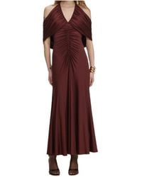 Self-Portrait - Draped V-Neck Maxi Dress - Lyst