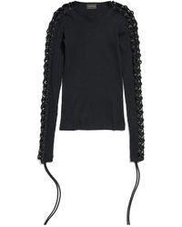 Balenciaga - Lace-Up Long-Sleeve Top - Lyst