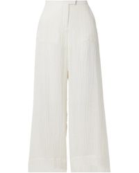 Lisa Marie Fernandez - Crinkled Linen-Blend Gauze Wide-Leg Pants - Lyst