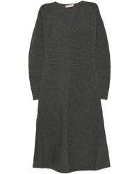 Twinset - Textured-Knit V-Neck Mini Dress - Lyst