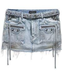 Balenciaga - Cagole Mini Denim Skirt - Lyst