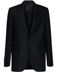 Lardini - Pinstriped Single-Breasted Long-Sleeved Jacket - Lyst