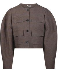 P.A.R.O.S.H. - P.A.R.O..H. Riley Checked Cropped Jacket - Lyst