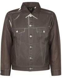 Comme des Garçons - Comme Des Garçons Shirt Buttoned Denim Printed Jacket - Lyst