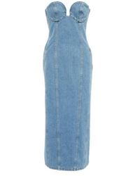 Magda Butrym - Denim Midi Dress - Lyst